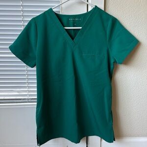 Mandala forest green one pocket scrub top